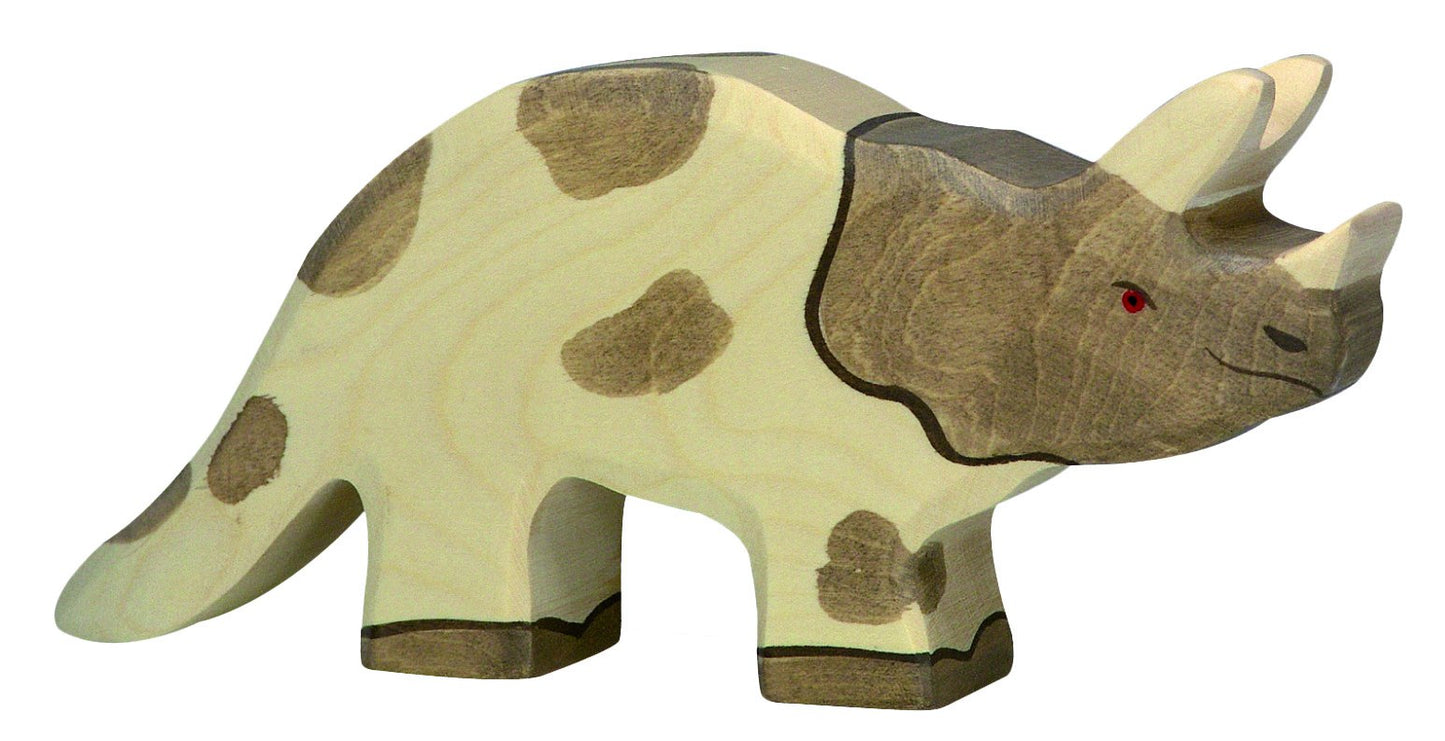 Figura in legno dinosauro Triceratops - Holztiger