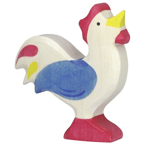 Figura in legno - Gallo azzurro