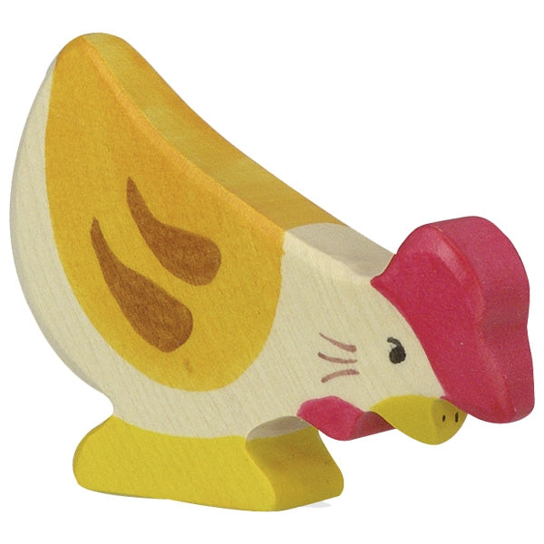 Figura in legno - Gallina che becca