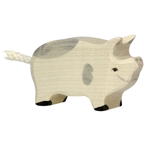 Figura in legno- Maialino pomellato HOLZTIGER