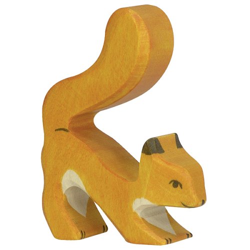 Figura in legno- Scoiattolo arancio