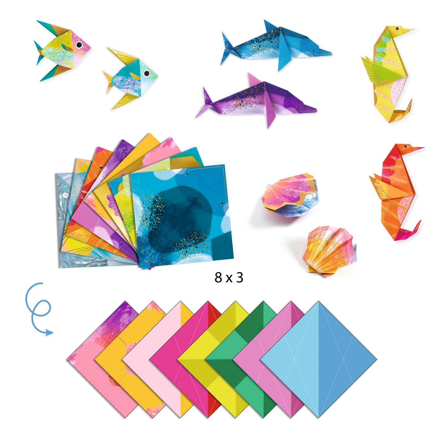 Origami con animali marini Sea Creatures Djeco