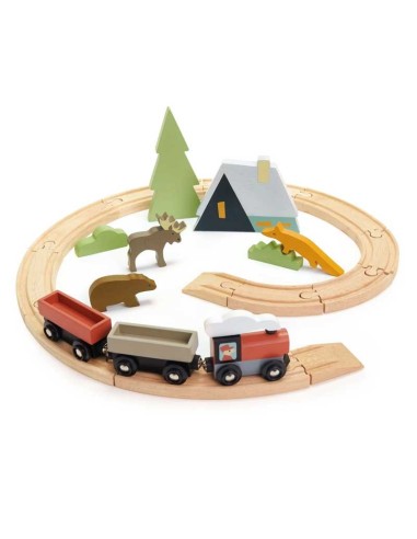 Ferrovia Treetops Train Set - con binari e trenino - Tender Leaf