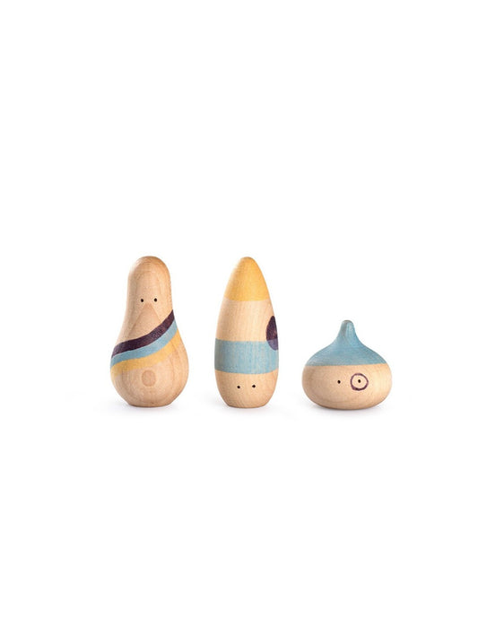 Wow! - La Famiglia Divertente Set 3 figure in legno - Gioco Montessori - Grapat